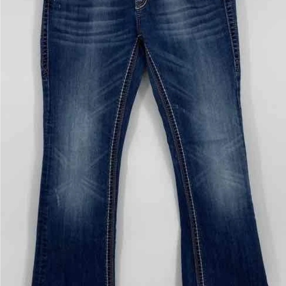 Rock revival Stylish Indigo Flare Jeans - Picture 10 of 11